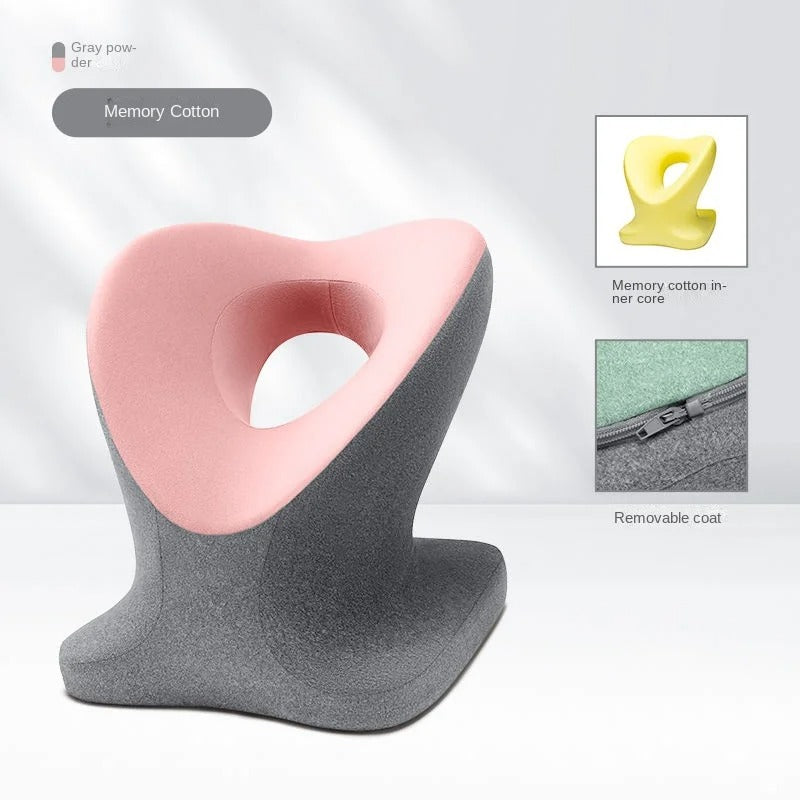 Memory Foam Nap Pillow – Orthopedic Travel Headrest & Neck Support for Office and Desk Sleeping - Delicate Leather