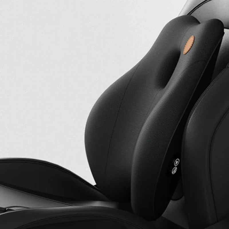 Electric Massage Neck Pillow & Lumbar Support Pad – Universal Car Seat Relaxation Headrest - Delicate Leather