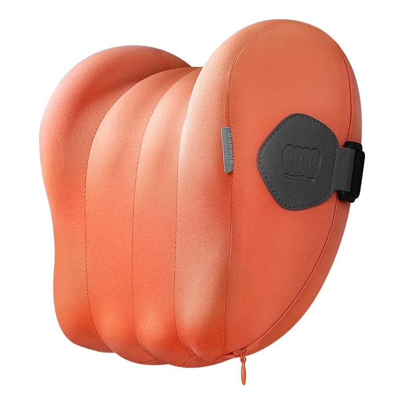 Car Headrest and Waist Pillow – 3D Memory Foam Neck and Lumbar Support Cushion - Delicate Leather