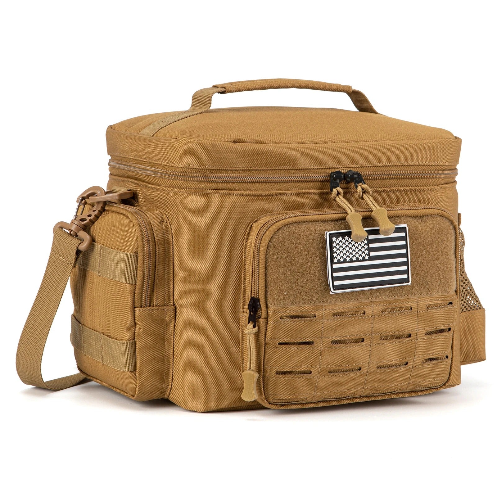 Tactical Heavy Duty Insulated Cooler Bag – Leakproof Lunch Box for Work, Camping, and Outdoor Adventures - Delicate Leather
