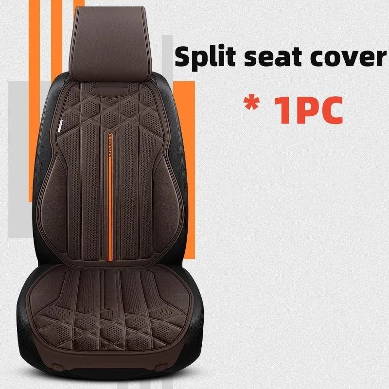 Universal Soft Suede Car Seat Cover - Breathable, Anti-Slip Driver's Support Cushion - Delicate Leather
