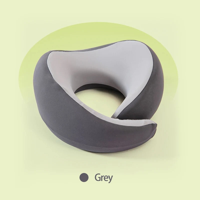 Portable Memory Foam Neck Pillow – U-Shaped Travel Pillow for Cervical Support, Camping, and Rest - Delicate Leather