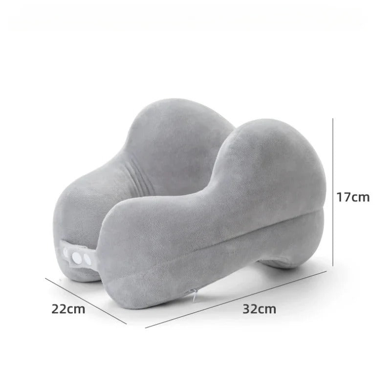 U-Shaped Neck Pillow – Camel Hump Design for Travel, Office, and Nap Comfort - Delicate Leather