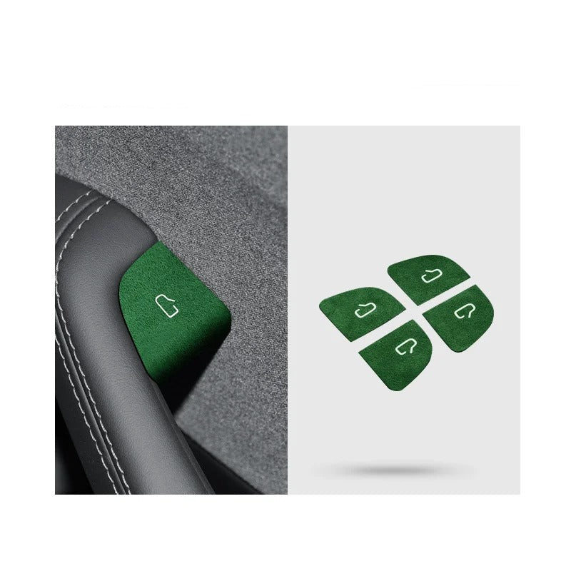 Ultra-Thin Suede Car Door Switch Sticker – Button Decoration and Protection for All Car Models - Delicate Leather