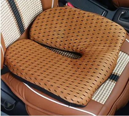 Memory Foam Car Cushion Set – Lumbar Support & Seat Cushion for Driving, Office, and Home - Delicate Leather