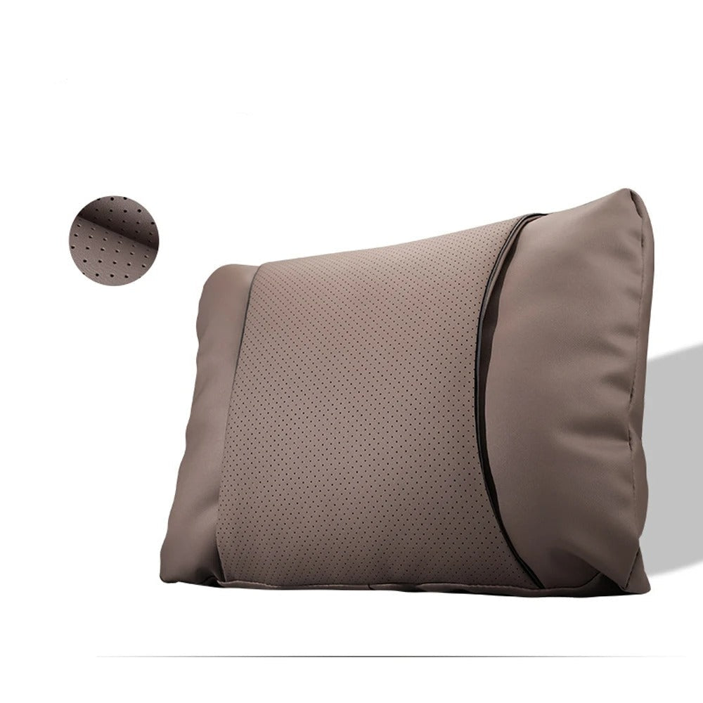 Nappa Leather Car Neck & Lumbar Support Pillow - Ergonomic Headrest and Waist Cushion for Volvo XC Series - Delicate Leather