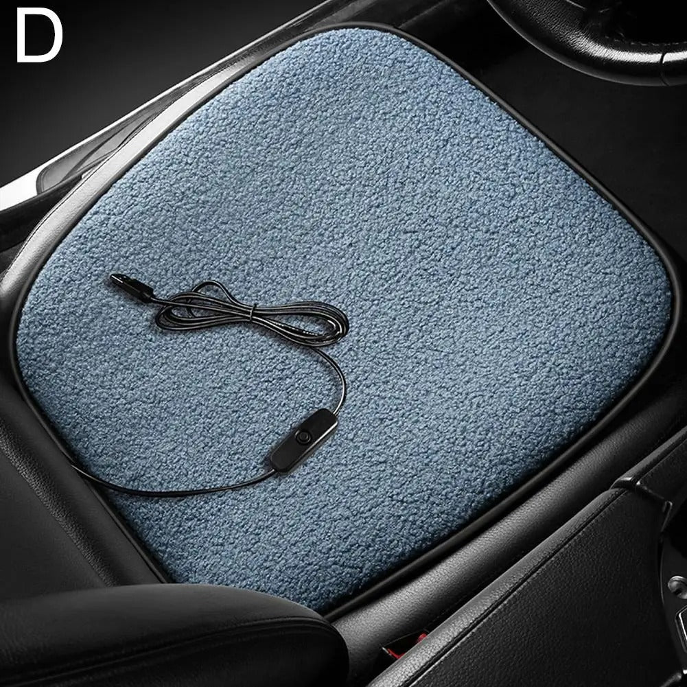 5V 12W USB Heated Seat Cushion – Winter Warmer Pad for Cars, Office, and Home - Delicate Leather