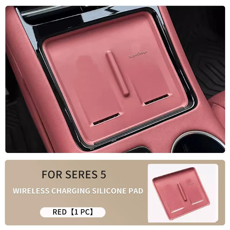 Wireless Charging Silicone Pad – Non-Slip Phone Mat for SERES Huawei AITO M7/M5 - Delicate Leather