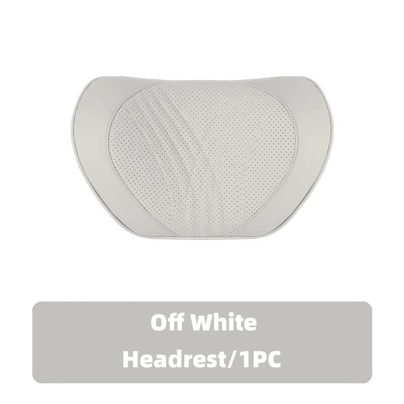 High-End Leather Car Seat Headrest and Neck Pillow with Soft Latex Back Support – Multifunctional Pillow and Quilt Set