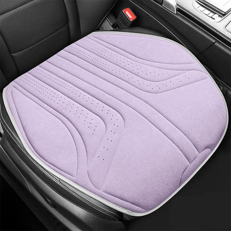 Suede Saddle Pad Car Seat Cushion – Anti-Slip Breathable Protector for Front Seats - Delicate Leather