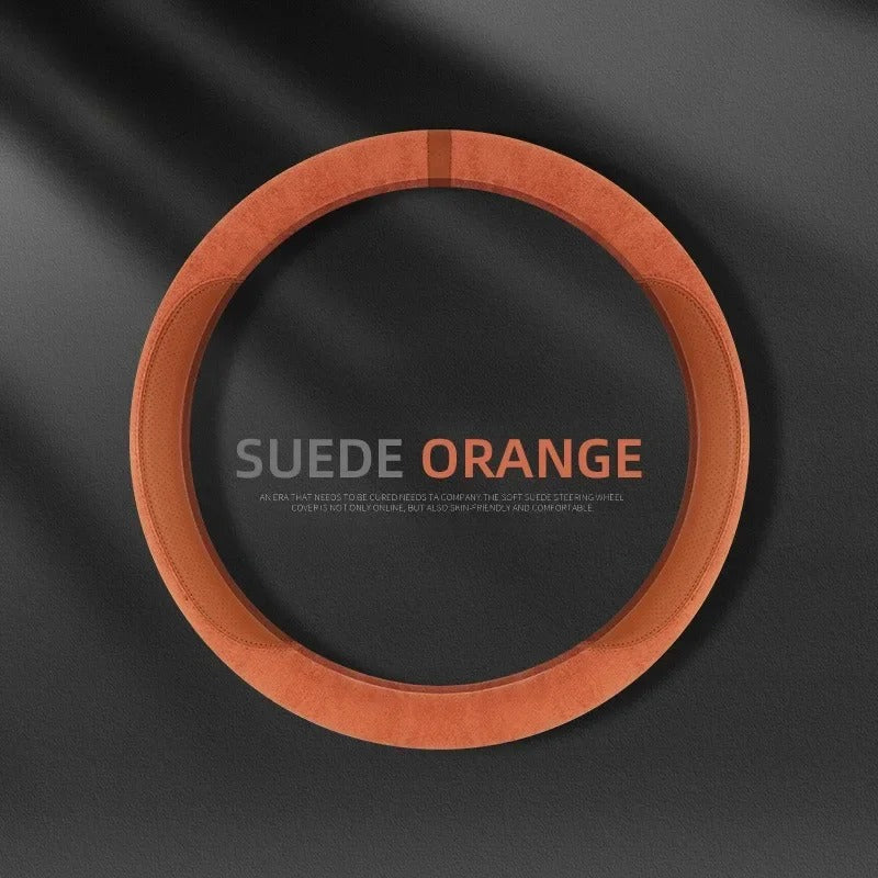 Trendy Four-Season Suede Steering Wheel Cover – Universal Non-Slip Handle Cover for Stylish Car Interior Decoration - Delicate Leather