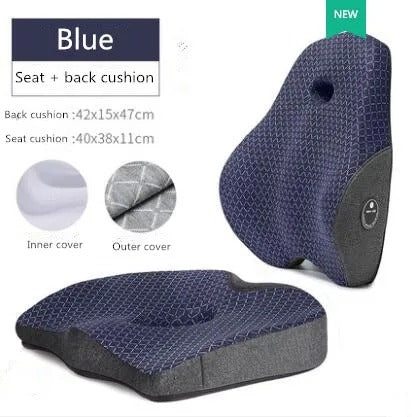 Memory Foam Cushion Set – Lumbar Support and Orthopedic Pillow for Improved Posture and Pain Relief - Delicate Leather