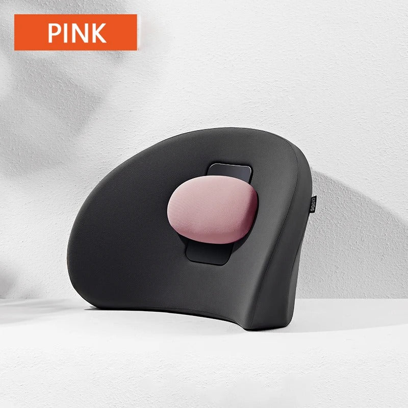 Memory Foam Car Seat Back Support – Lumbar Cushion for Low Back Pain Relief - Delicate Leather