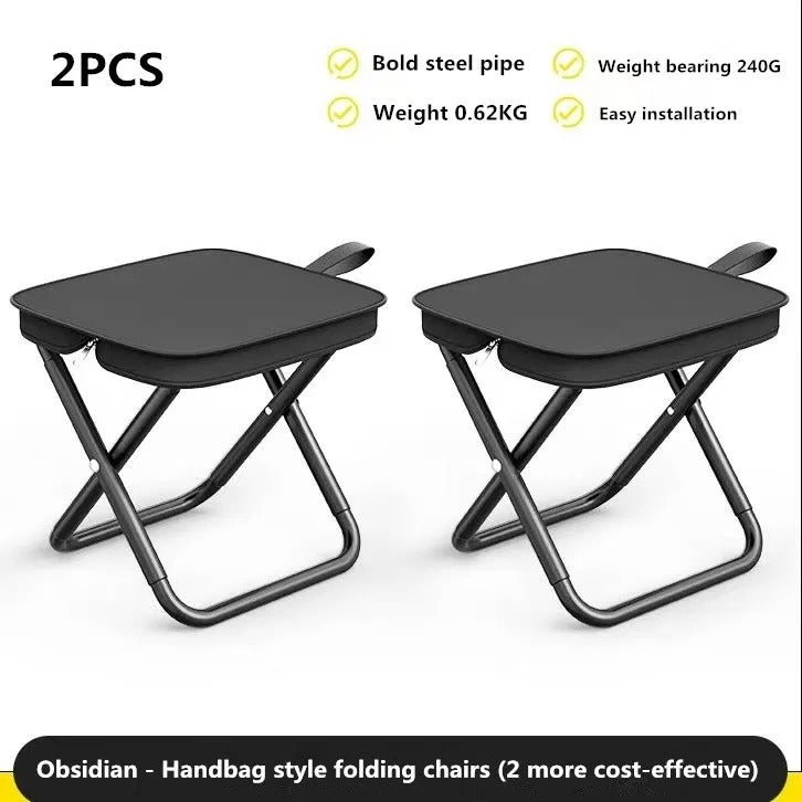 Portable Multifunctional Folding Chair – Ultra-Light Camping & Fishing Stool - Delicate Leather