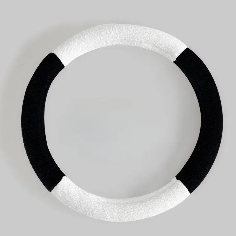 Short Plush Car Steering Wheel Cover – Cute and Warm Anti-Slip Case for Autumn and Winter - Delicate Leather
