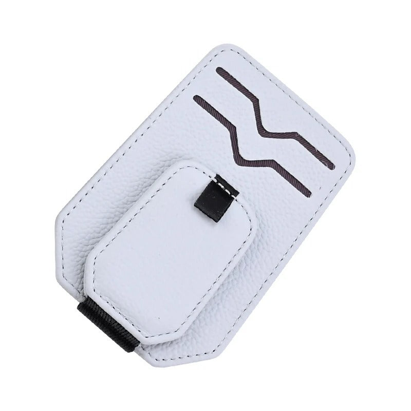 Car Glasses Clip – Leather Visor Sunglasses & Card Holder - Delicate Leather