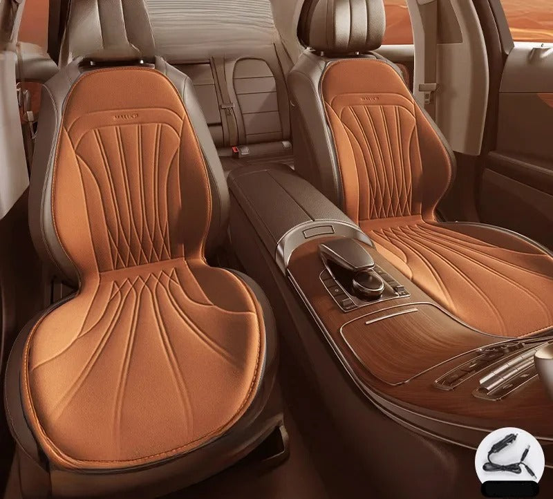 12V Graphene Heated Car Seat Cover – Rapid Heating Universal Winter Seat Cushion - Delicate Leather