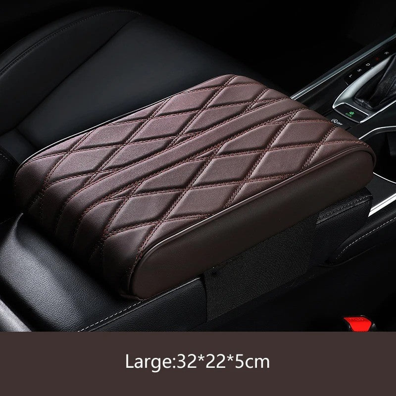 Universal Leather Memory Foam Car Armrest Height Pad – Protective Cushion for Auto Center Console Support