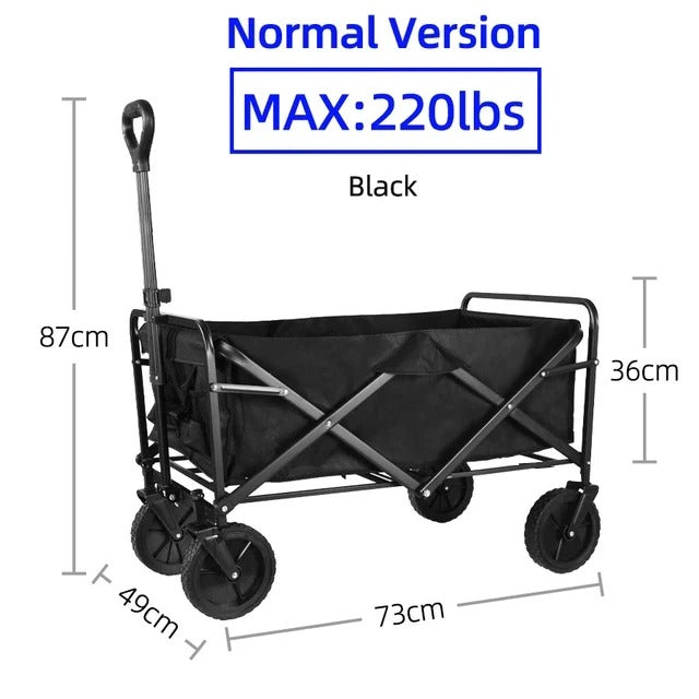 Collapsible Folding Utility Beach Cart – Heavy-Duty Large Capacity Wagon for Camping, Garden & Outdoor Use