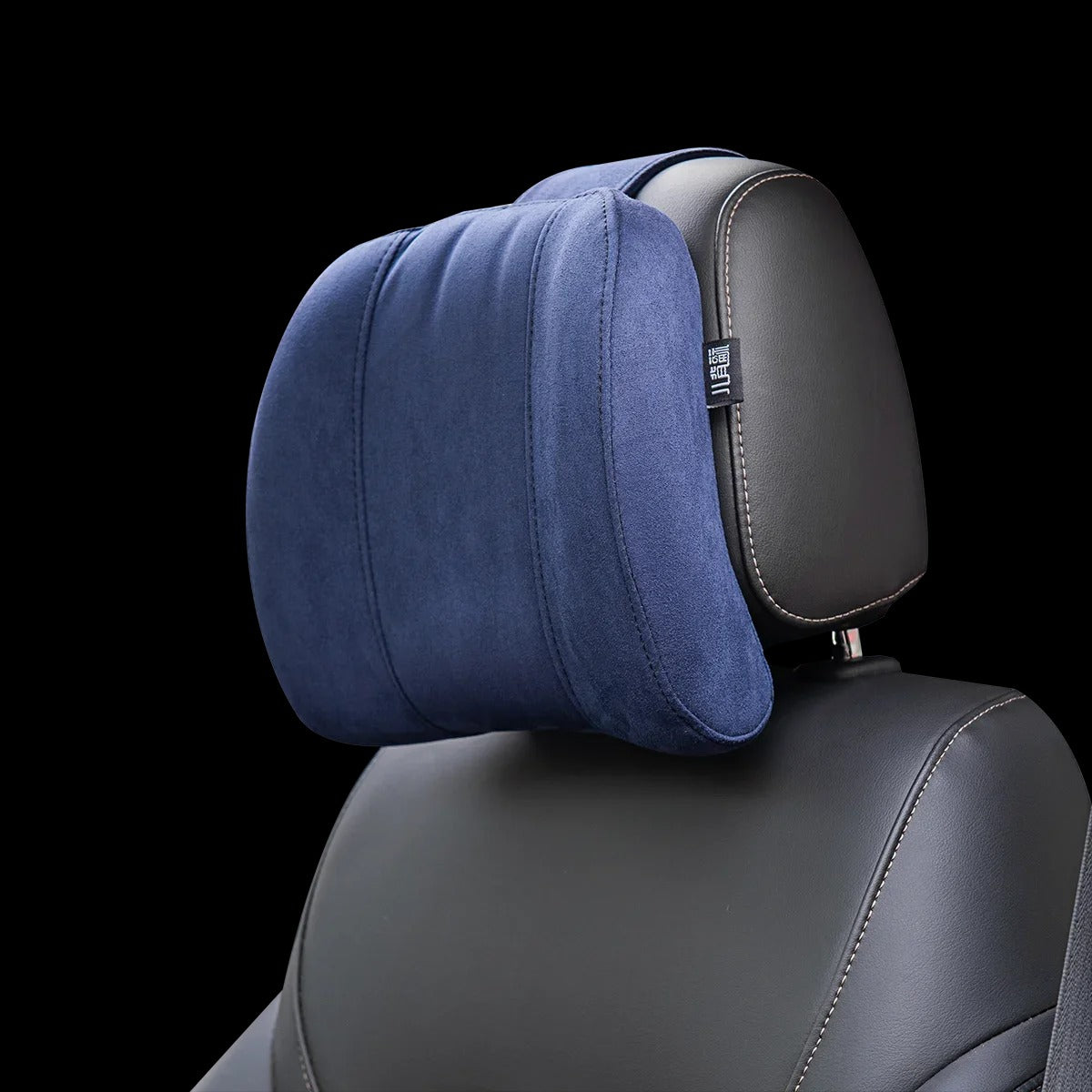 Car Headrest Pillow – Suede Fabric Memory Foam Neck Support for Comfort