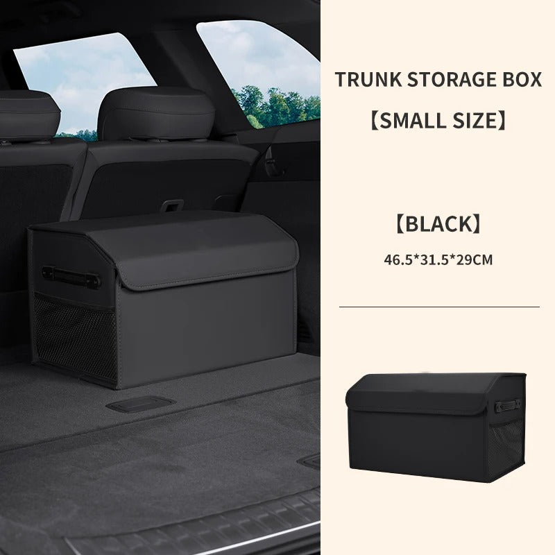 Large-Capacity PU Folding Car Trunk Storage Box with Lid – Portable Organizer for SERES AITO M5/M7/M9 - Delicate Leather
