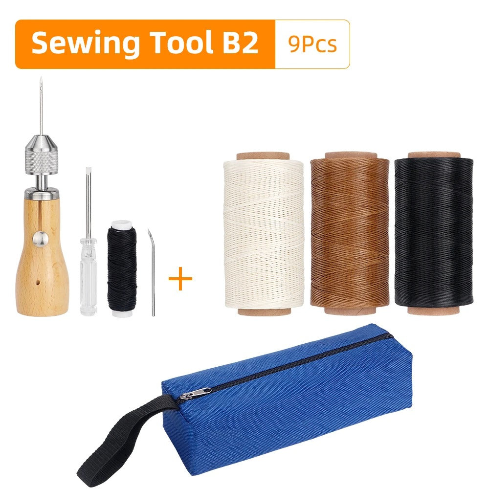 Speedy Stitcher Sewing Awl Kit - Professional Hand Stitching Tool for Leather & Heavy Fabrics - Delicate Leather