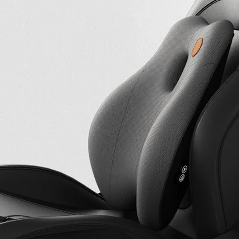 Electric Massage Neck Pillow & Lumbar Support Pad – Universal Car Seat Relaxation Headrest - Delicate Leather