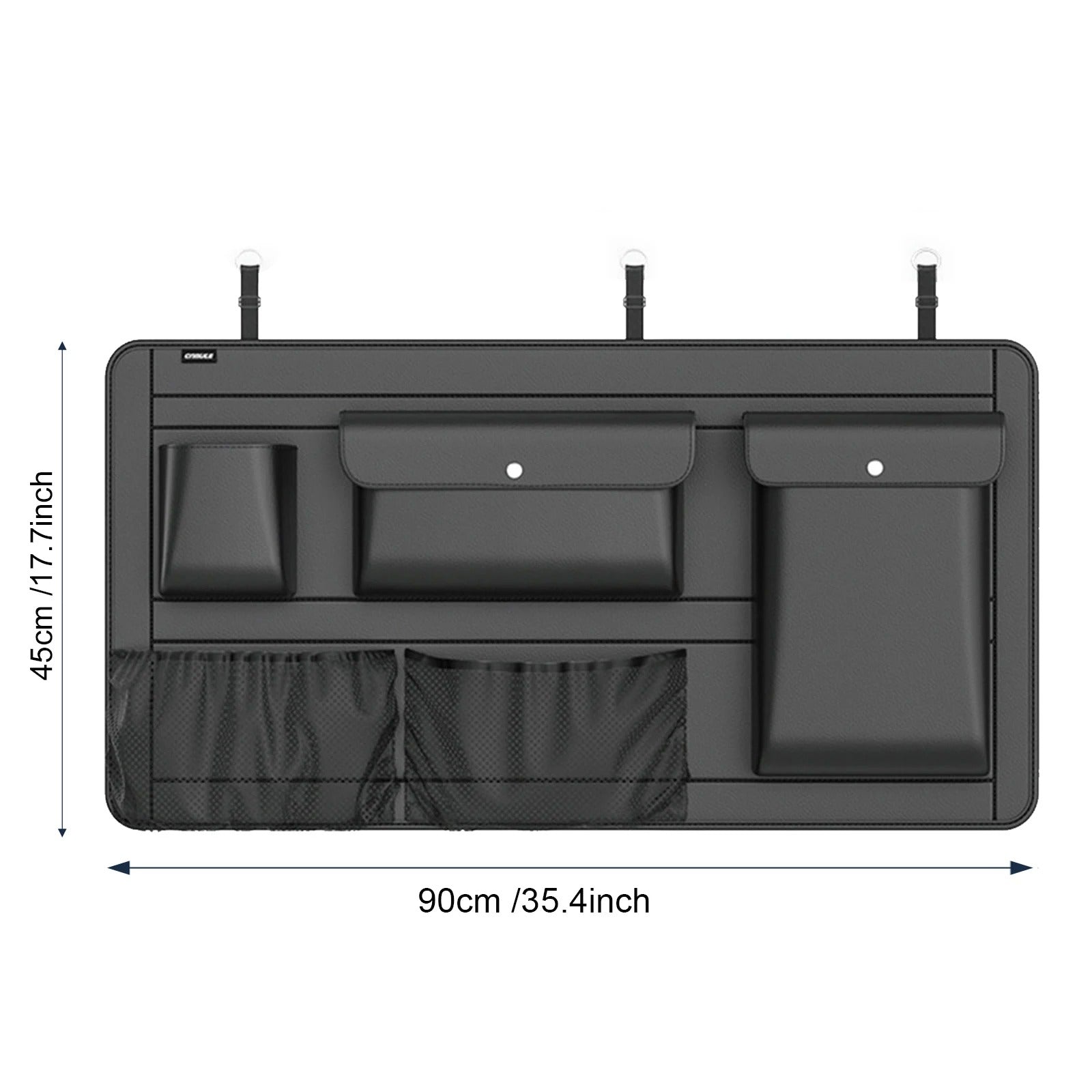 High-Capacity PU Leather Car Backseat & Trunk Organizer – Adjustable 5-Bag Storage Solution