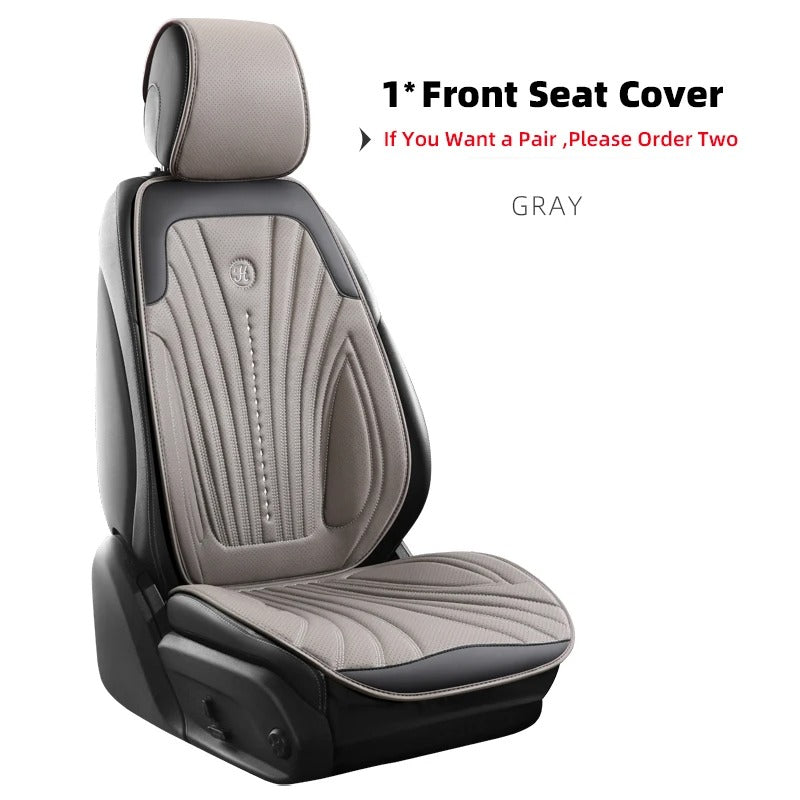 Universal Pink and White Car Seat Cover - Breathable Leather Protector Mat with Anti-Slip Design - Delicate Leather