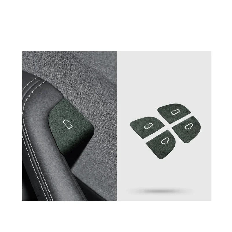 Ultra-Thin Suede Car Door Switch Sticker – Button Decoration and Protection for All Car Models - Delicate Leather
