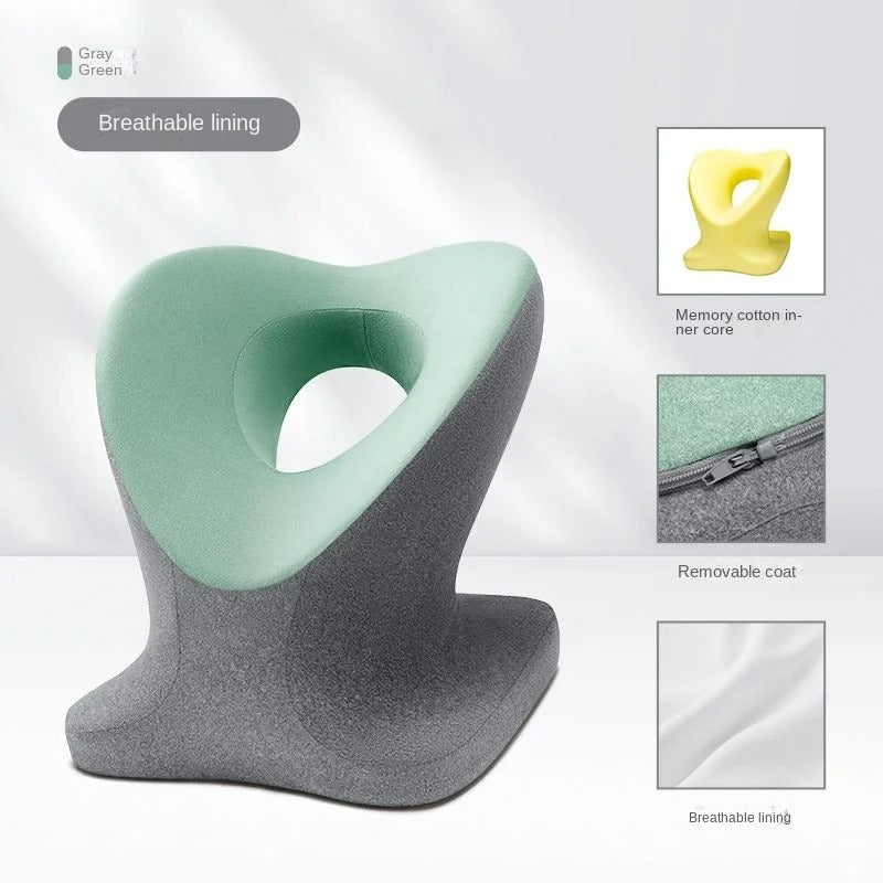 Memory Foam Nap Pillow – Orthopedic Travel Headrest & Neck Support for Office and Desk Sleeping - Delicate Leather