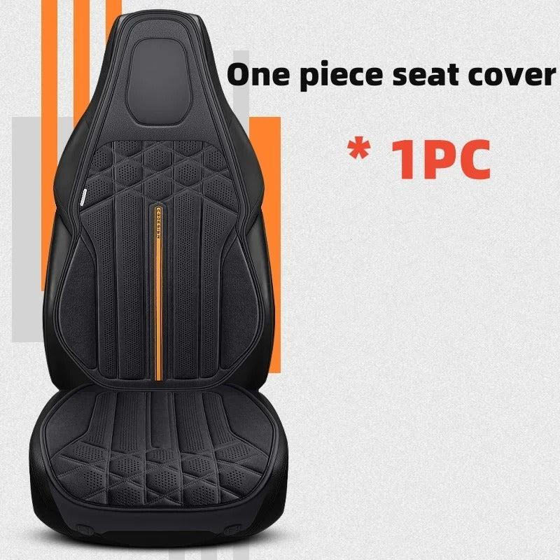 Universal Soft Suede Car Seat Cover - Breathable, Anti-Slip Driver's Support Cushion - Delicate Leather