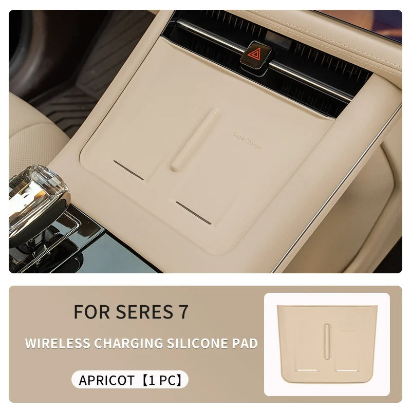 Wireless Charging Silicone Pad – Non-Slip Phone Mat for SERES Huawei AITO M7/M5 - Delicate Leather
