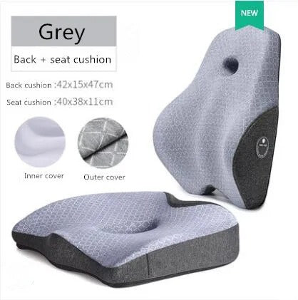 Memory Foam Cushion Set – Lumbar Support and Orthopedic Pillow for Improved Posture and Pain Relief - Delicate Leather