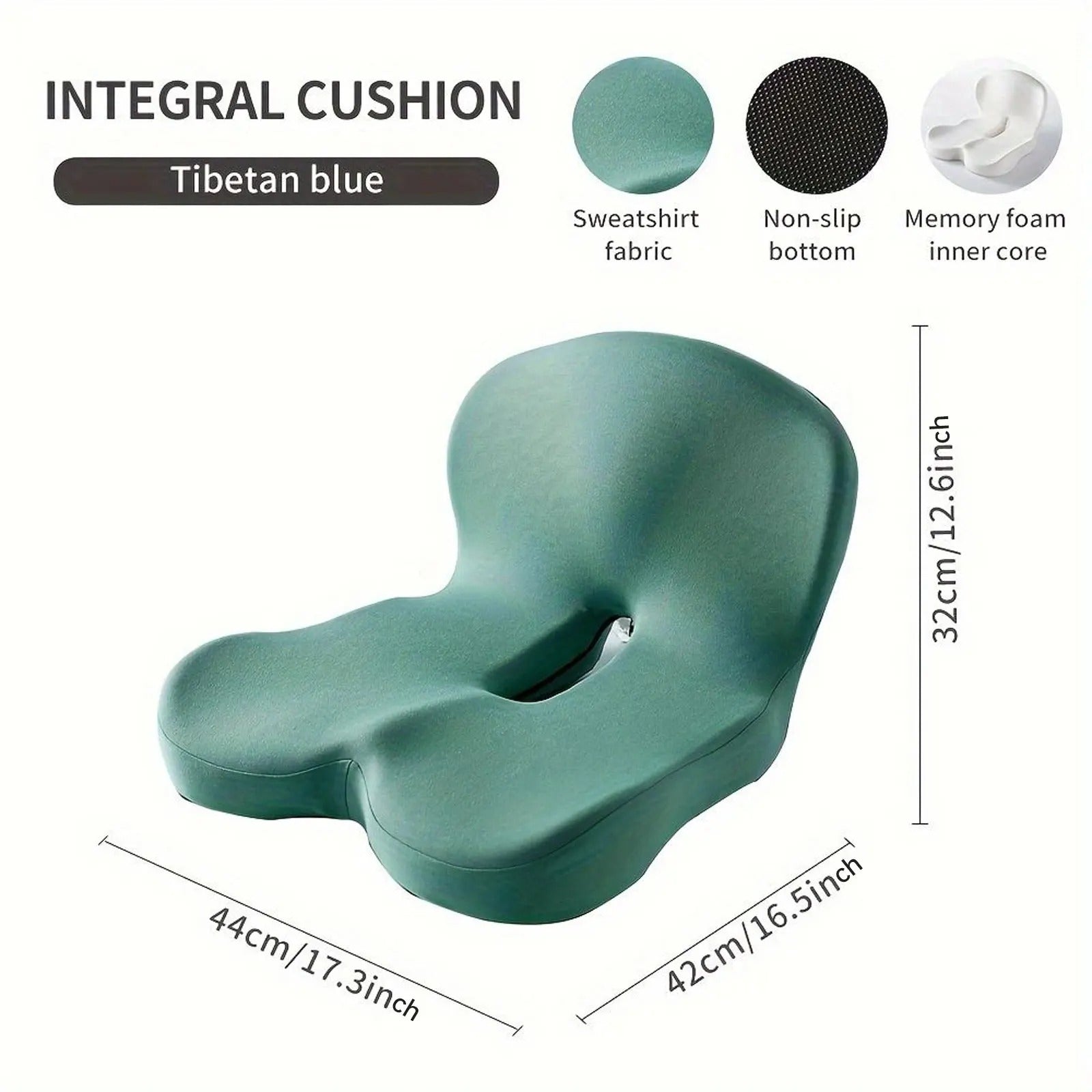 Memory Foam One-Piece Seat Cushion and Backrest – Ergonomic Support for Office, Car, and Chair Use - Delicate Leather