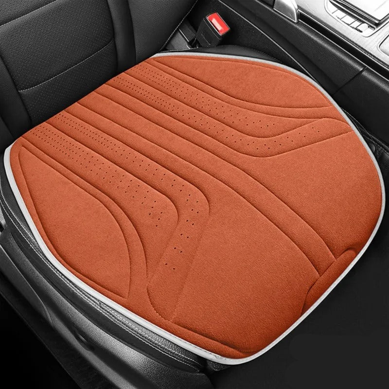 Suede Saddle Pad Car Seat Cushion – Anti-Slip Breathable Protector for Front Seats - Delicate Leather