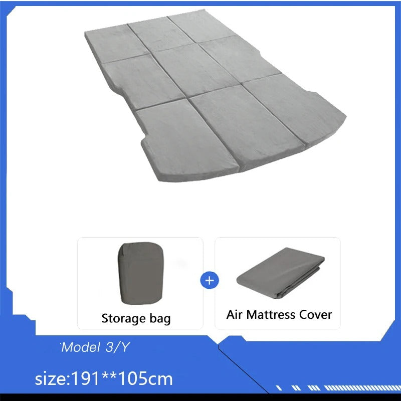 Car Air Mattress for Tesla Model Y / Model 3 – Self-Inflating Camping & Travel Bed - Delicate Leather