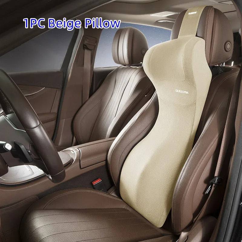 Car Headrest & Lumbar Cushion – Integrated Waist Support for All-Season Comfort - Delicate Leather