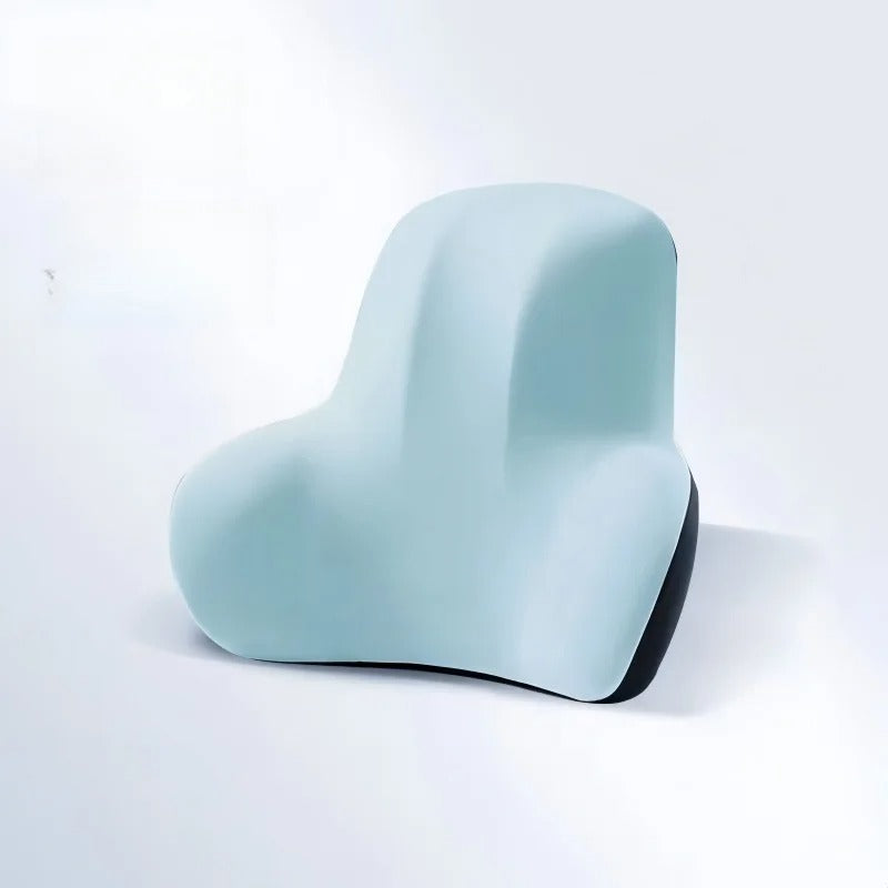 Memory Foam Lumbar Back Cushion – Multi-Functional Pain Relief Pillow for Car, Office, and Postpartum Waist Support - Delicate Leather