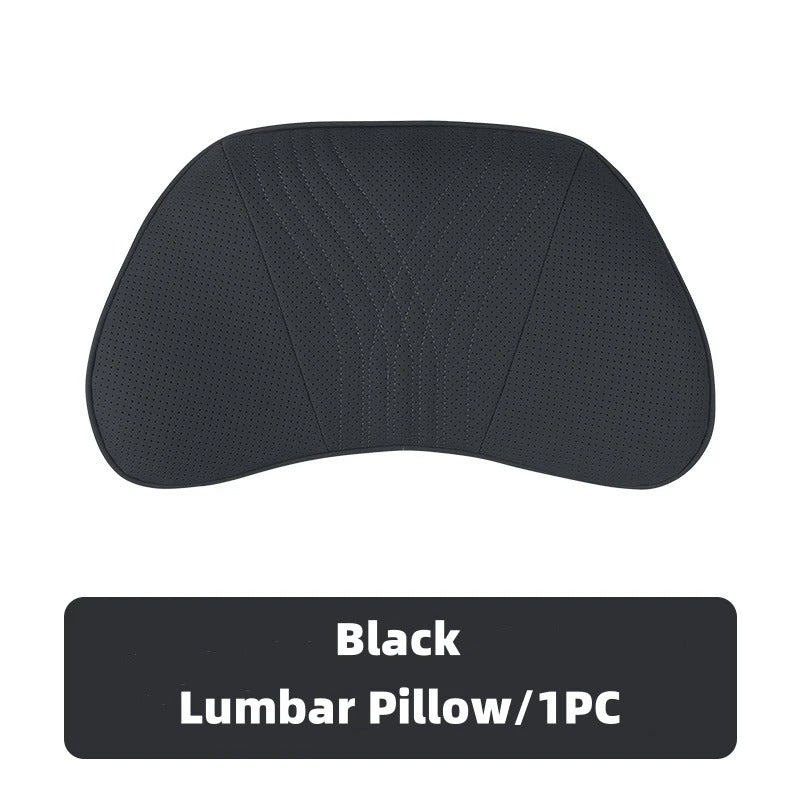 High-End Leather Car Seat Headrest and Neck Pillow with Soft Latex Back Support – Multifunctional Pillow and Quilt Set