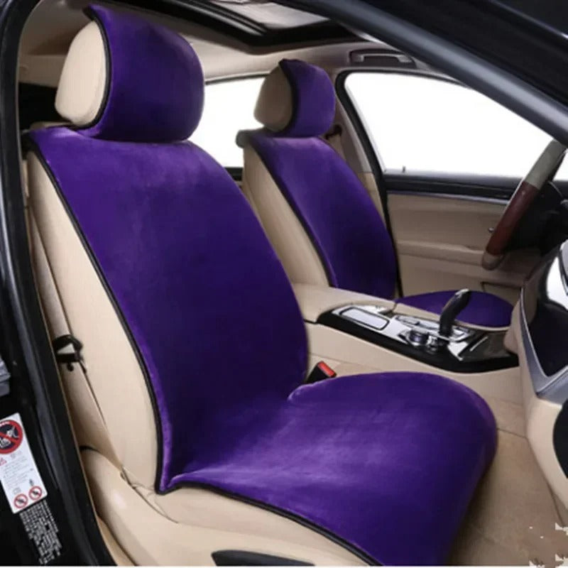 142x56cm Faux Fur Winter Car Seat Covers - Universal Plush Cushion for Comfort and Warmth - Delicate Leather