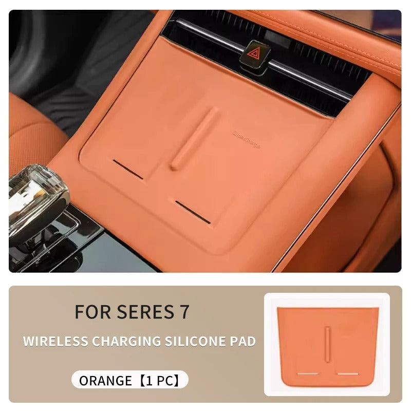 Wireless Charging Silicone Pad – Non-Slip Phone Mat for SERES Huawei AITO M7/M5 - Delicate Leather