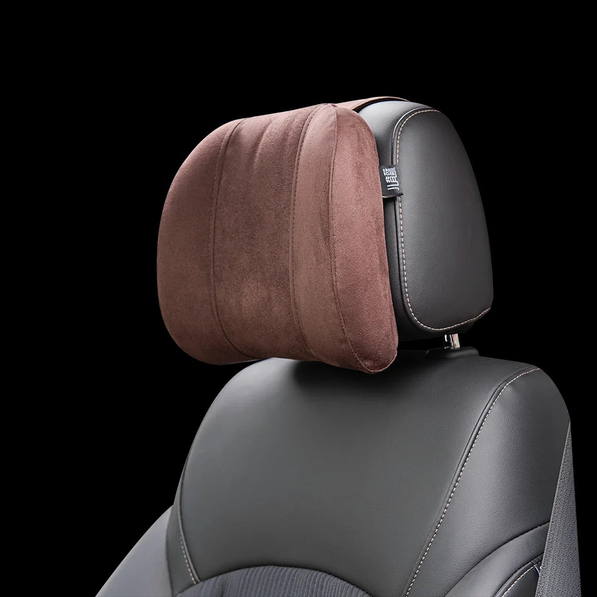 Car Headrest Pillow – Suede Fabric Memory Foam Neck Support for Comfort