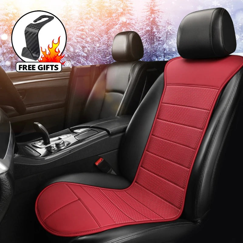 Universal Heated Car Seat Cushion - Fast Heating Winter Warmer with Adjustable Modes - Delicate Leather