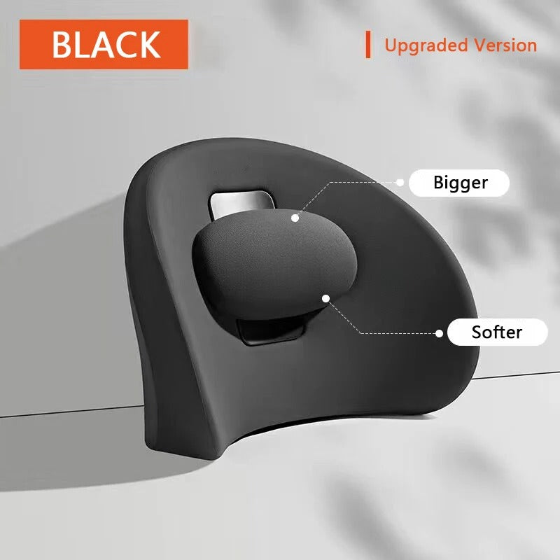 Memory Foam Car Seat Back Support – Lumbar Cushion for Low Back Pain Relief - Delicate Leather