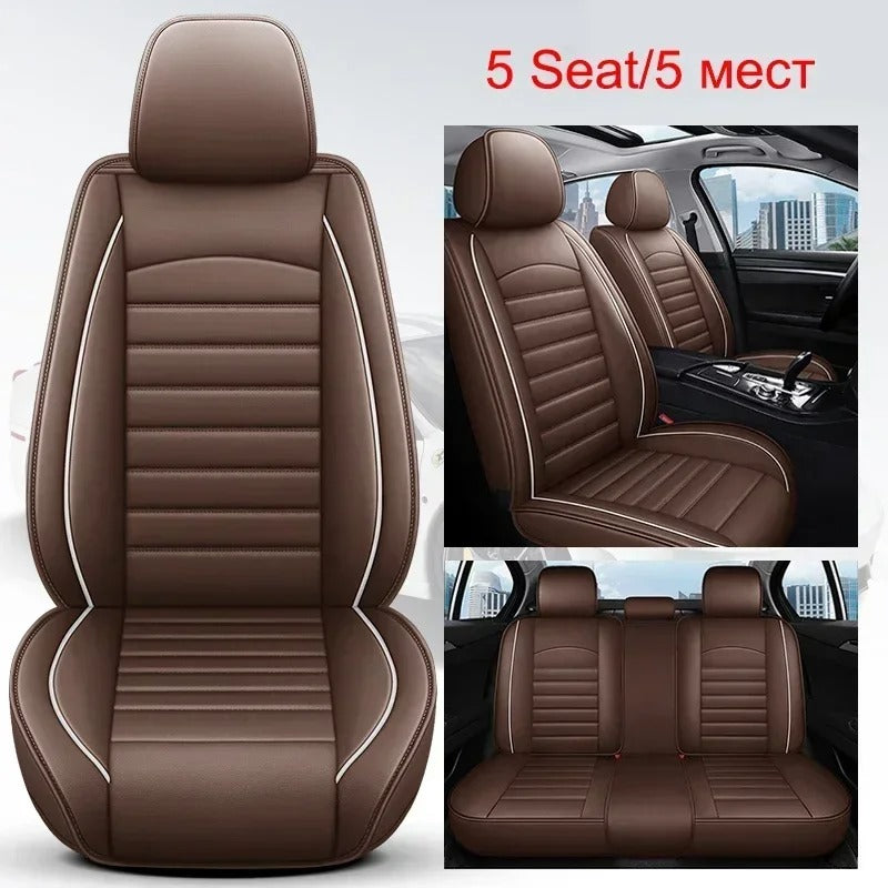 Full Coverage PU Leather Car Seat Cover - All-Season Car Interior Accessory - Delicate Leather