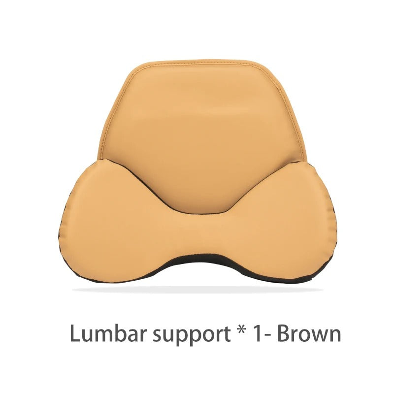 Leather Car Neck Pillow & Lumbar Support – Universal Headrest Cushion for Car - Delicate Leather