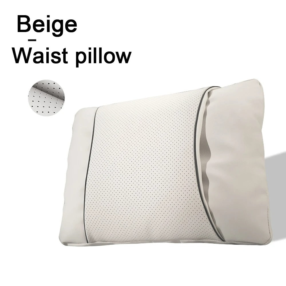 Luxury Nappa Leather Car Neck Pillow – Ergonomic Headrest Support for Car