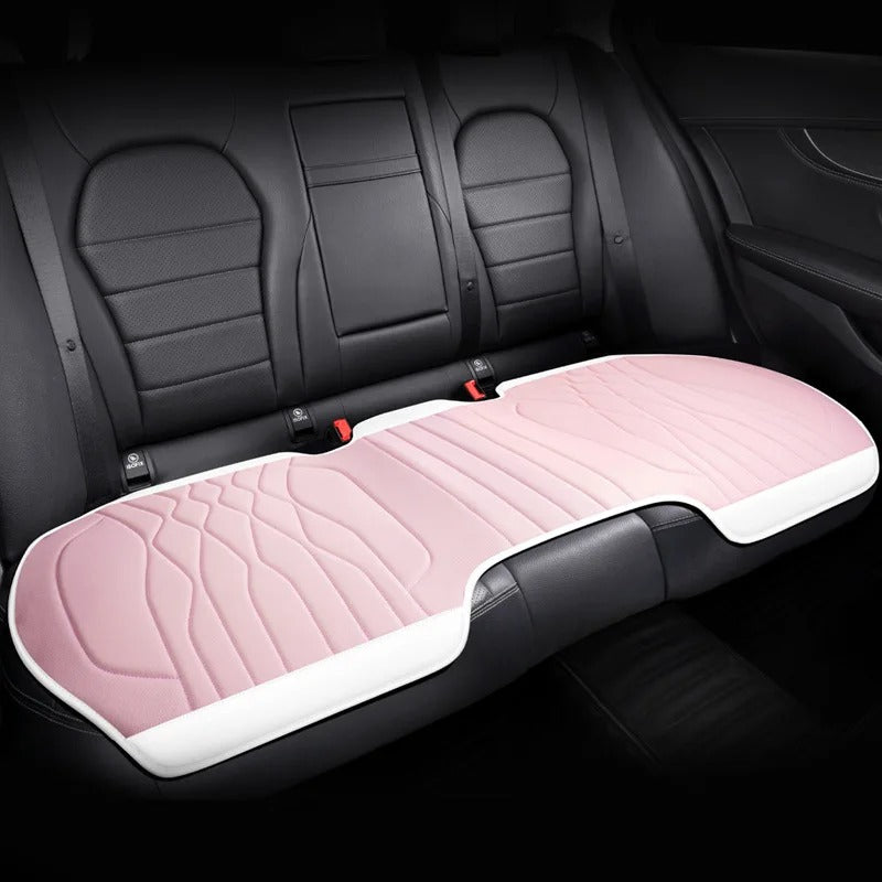 Summer Cool Ice Silk Car Seat Covers - Universal, Breathable, Non-Slip Front and Rear Cushion Set with Backrest - Delicate Leather