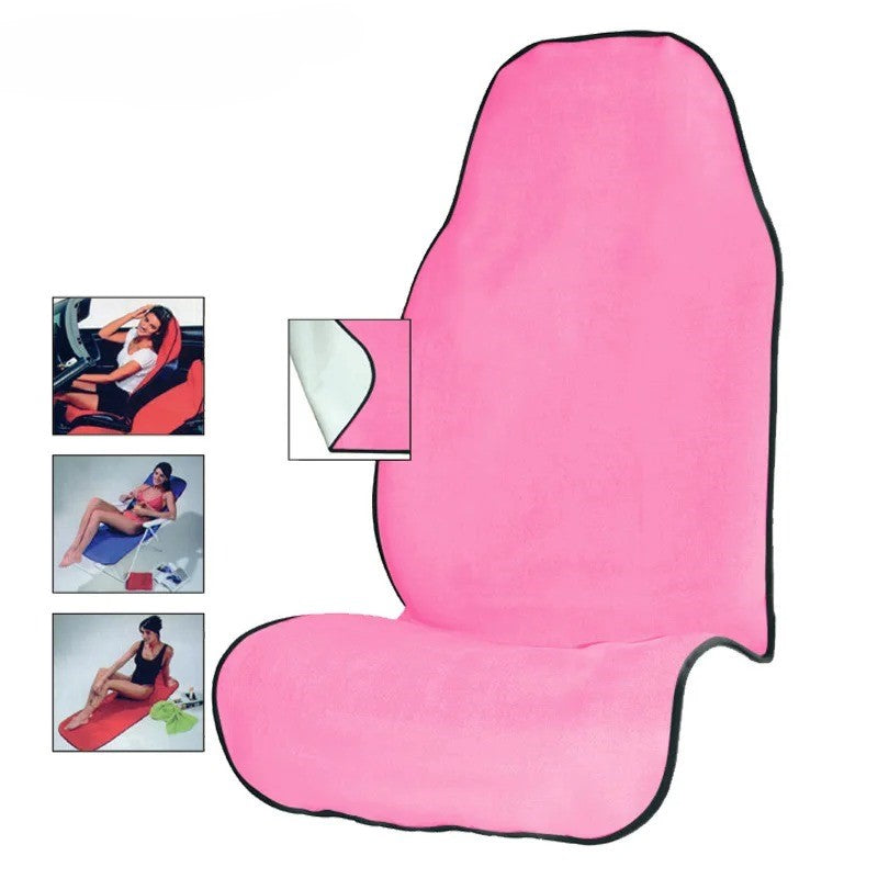 Towel Car Seat Cover for Athletes - Waterproof, Anti-Skid, and Portable for Gym, Beach & Outdoor Activities - Delicate Leather
